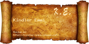 Kindler Emmi névjegykártya